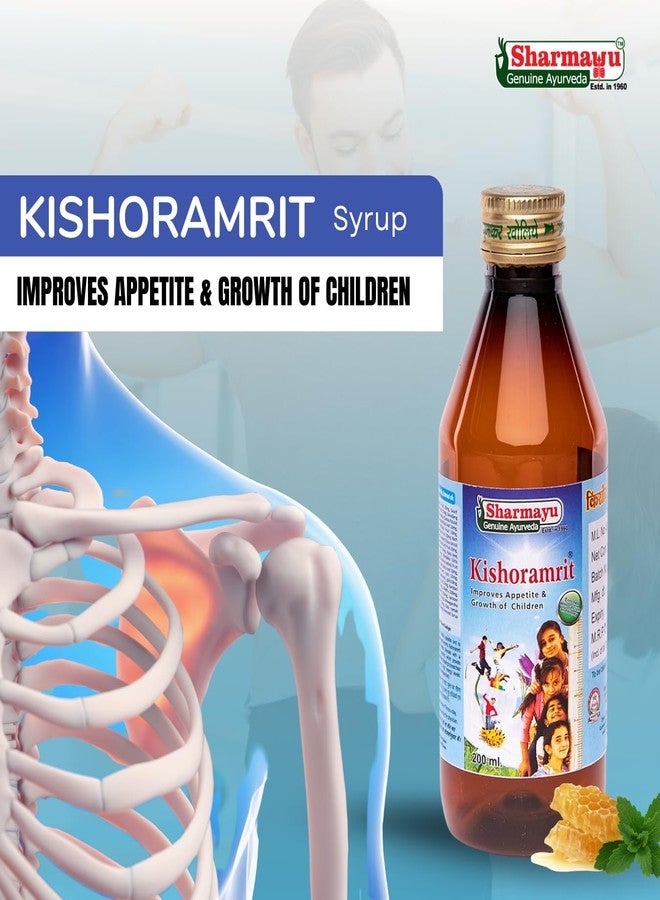 Sharmayu Kishoramrit Ayurvedic Syrup for Kids | Boosts Appetite, Growth & Bone Strength | Enriched with Calcium & Honey | 200ml - Image 5